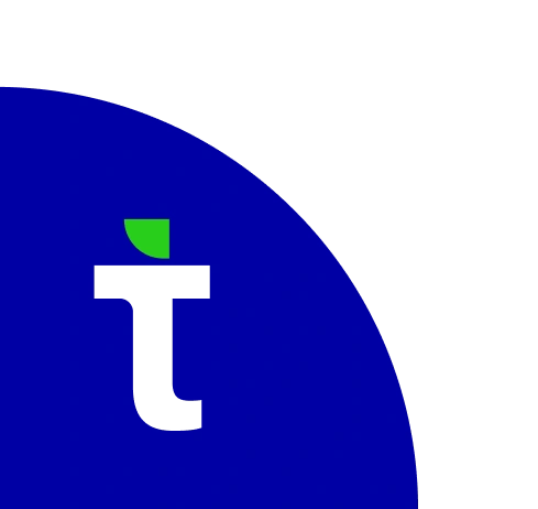 A stylized geometric beacon symbol in professional blue and green brand colors.