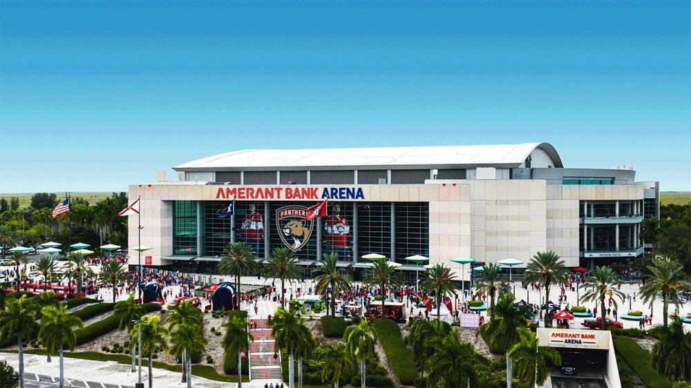 A state-of-the-art visual representation of amerant bank arena for corporate branding.